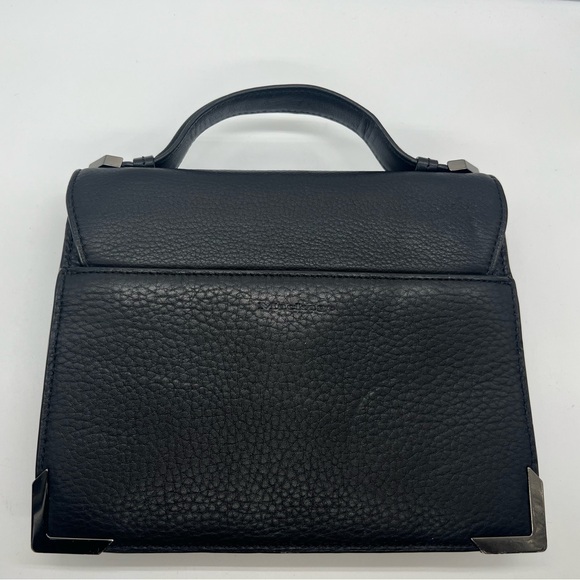 MACKAGE Keeley Black Grained Leather Crossbody Bag Top Handle - Picture 11 of 17